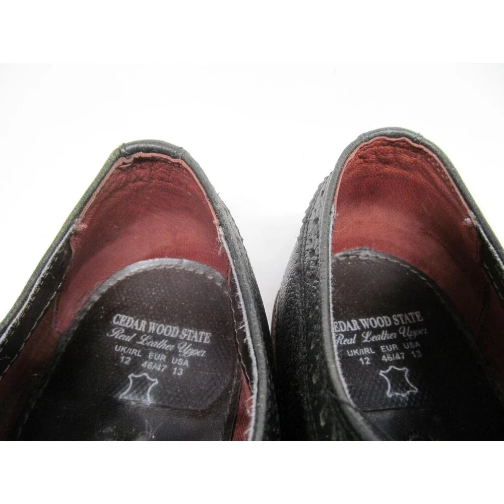 Cedar Wood State Mens Black Wingtip Brogue Derbys Size US 13 EUR 47